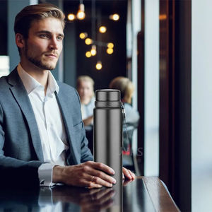 Bouteille d'eau isotherme 1L avec logo personnalisé, garde au chaud et au froid, thermos pour thé, flacons sous vide, bouteilles thermos en acier inoxydable, gobelet à slush - Product Image 5