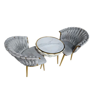 <span class=keywords><strong>Table</strong></span> de chevet ronde et stable de style minimaliste blanche avec pieds en acier inoxydable, <span class=keywords><strong>table</strong></span> à manger en pierre frittée mate - Product Image 6