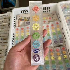 Varita de selenita curativa de cristal Natural de alta calidad, rebanada de selenita de 7 Chakras, runa, para curación religiosa, venta al por mayor de fábrica - Product Image 4
