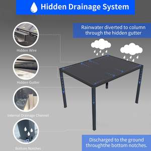 Aluminum Louver Pergola Motorized Outdoor Gazebo Adjustable Waterproof Roof Remote Control Garden Patio - Product Image 4