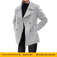 Manteau long décontracté croisé pour homme, nouvelle collection printemps-automne, style transfrontalier, pour le commerce extérieur