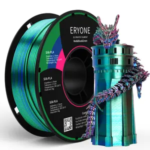 ERYONE-Filament d'impression 3D tricolore rouge, bleu et vert en soie PLA, bobines en plastique d'extrusion, 1.75mm, 1kg
