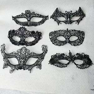 Máscara de media cara de Halloween con diseño de encaje, de PVC, con forma de gato, para baile de graduación - Product Image 6