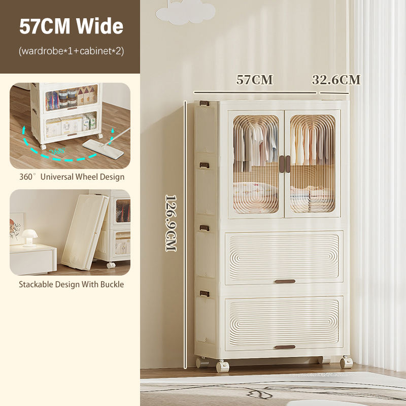 Armoire 57cm-1 + 2 armoires blanches