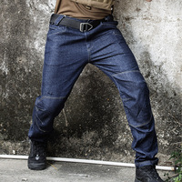 Jean en denim tactique léger pour homme, coupe décontractée, respirant, coupe-vent, style cargo, idéal pour l'été et les trajets quotidiens