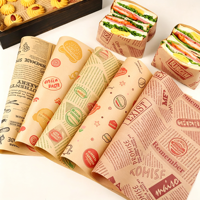 Papier d'emballage alimentaire biodégradable, recyclable, résistant à la graisse, écologique et jetable pour hamburgers