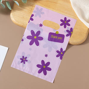 Bolsa de Regalo HOYO con Estampado de Flores Moradas y Diseño de Agradecimiento para Mujeres y Niñas - Product Image 1