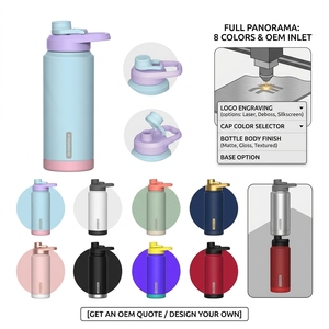 Gourde isotherme en acier inoxydable réutilisable et écologique à double paroi, à large ouverture, pour boissons chaudes et froides, personnalisable - Product Image 2