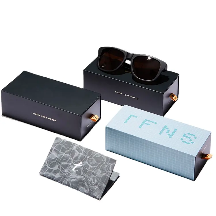 Scatole di spedizione degli occhiali da sole del regalo di carta di lusso d'imballaggio fatto a mano ondulato del cassetto di stampa su ordinazione per i vetri