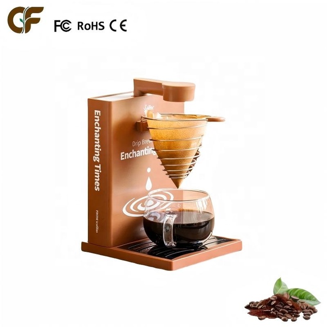 Electric Programmable Pour Coffee Machine Foldable Detachable Book Shaped Drip Coffee Maker Brewer for Household Commercial Use
