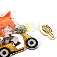 Gantungan Kunci Akrilik Custom Anti Air Ramah Lingkungan untuk Grosir, Cetak UV Pola Anime, Menyala, Magnetik, Lucu