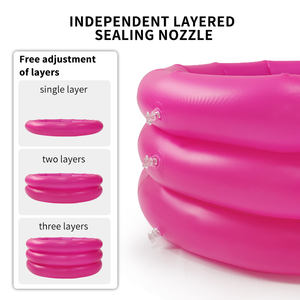 Piscina Redonda de 3 Anillos, Piscina de Pelotas para Bebés, Piscina Infantil, Juguete Acuático, Piscina Inflable para Exteriores, Tumbona para Ver Películas - Product Image 3