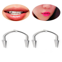 Vente en gros de bijoux en acier inoxydable pour femmes décorations de dents de vampire en or accessoires de mode pour mariages anneaux à lèvres vampire