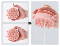 Brosse de bain pour animaux de compagnie en silicone BPlus 2026, trois coloris, 100 x 890 x 103 mm, OEM ODM MOQ 50, noir, vert, beige-rose