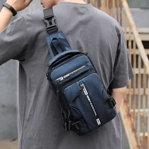 Men's Chest Bag Password Lock Anti-theft Motorcycle Bag With Usb Leisure Outdoor Running Travel Purse Shoulder Slung Sport Bag