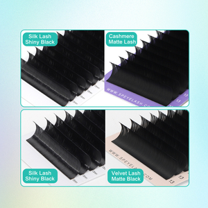 Pestañas Postizas SP EYELASH Hechas a Mano, Color Negro Mate Oscuro, Volumen, Extensiones de Pestañas, Curvatura D C CC, Suministros, Marca Privada, Pestañas de Cachemira - Product Image 6