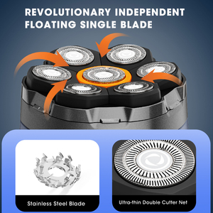 מכונת גילוח חשמלית Lanumi WD-927, 1400mAh, 8500 סל\\\"ד, 7 להבים, עיצוב מגנטי, עמידות למים IPX6, לגוף ולפנים, לשימוש במלונות - Product Image 5