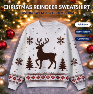 Sweat-shirt à col rond pour homme en molleton bouclette vintage OEM de haute qualité, uni, avec imprimé de Noël amusant et original, style sweat à capuche pour homme - Product Image 3