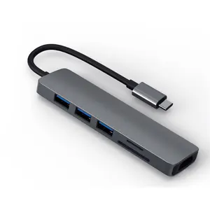 6 в 1 Multi Splitter адаптер Usb Type C док-станция для Tf карты