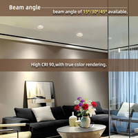 Downlight modulaire LED à 3 cellules 5CCT réglable 30W sans cadre, éclairage orientable encastré à CRI élevé