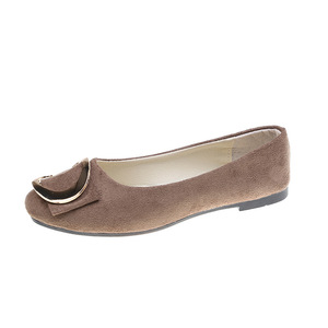 Nuevos Zapatos Casuales de Moda para Mujer con Punta Cuadrada y Hebilla Metálica, Zapatos Planos Ligeros de Boca Baja para Mujer, Zapatos de Moda de Color Sólido - Product Image 1