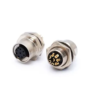 M12 Flange Seat Sensor Lighting Street Light 4/5/8-core Waterproof Connector Aviation Male Female Interface Adapter