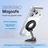 Support magnétique double face pour téléphone de voiture, support circulaire rotatif à 360 degrés pour tableau de bord, support de navigation multifonctionnel