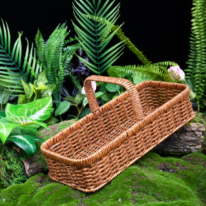 Bolsos rústicos de ratán tejidos a mano, estilo montañero, platos para verduras y setas, y vajilla para restaurantes de hot pot. - Product Image 4