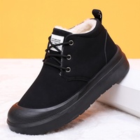 Nouvelles chaussures d'hiver en coton à bout rond pour hommes, bottes de neige d'extérieur, semelle extérieure en PVC, bonne adhérence, chaudes, à semelle souple, confortables et polyvalentes
