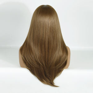 オープンキャップ13x3レースフロント合成かつら耐熱性繊維非炎蜂蜜ブラウン色1つあたりのプラックレースフロント合成かつら - Product Image 4