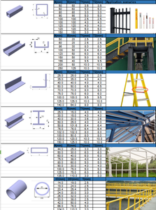 펄트루젼 성형 유리섬유 강화 폴리머 FRP 사각 중공 프로파일 - Product Image 3