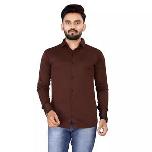Chemise unie à manches longues pour hommes vente en gros personnalisée disponible au prix de gros pour les revendeurs et les entreprises de l'Inde - Product Image 1