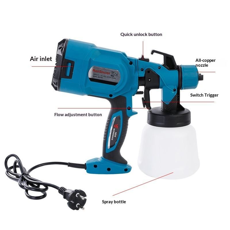 800ML Electric Spray Gun 800W 110V 220V Paint Sprayer Auto Furniture ...