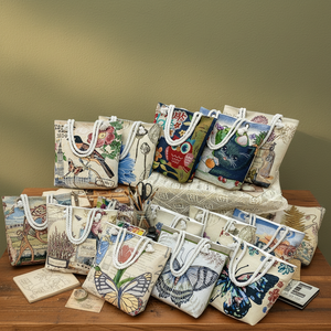 <span class=keywords><strong>Sac</strong></span> fourre-tout d'été en toile à <span class=keywords><strong>bandoulière</strong></span> unique, grande capacité, réutilisable, style bohème vintage, motif floral tropical, pour femme - Product Image 3