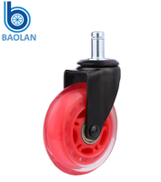 Roulettes pivotantes silencieuses, durables, écologiques, transparentes, en polyuréthane et acier, réglables, 3 pouces/75 mm, vertes, pour chaise de bureau, 40 kg