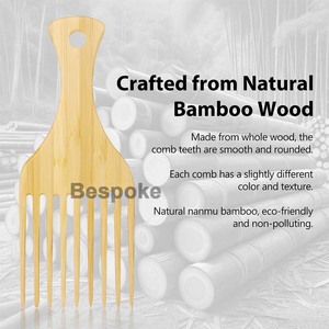 Peine de Bambú con Logotipo Personalizado para el Cabello, Peines Naturales Antiestáticos para Cabello Rizado y Grueso, Ideal para Hombres y Mujeres - Product Image 4
