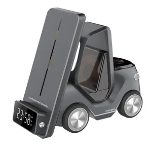 Forklift Design Universal Wireless Charger Station For Android iWatch Airpods Pro Car Design Night Light Charging Station