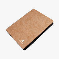 Carpeta de Archivos de Cuero con Textura de Terciopelo Melocotón, con Cierre de Cuatro Agujeros, Hecha a Mano