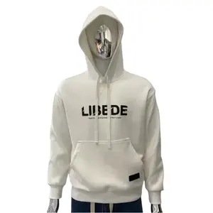 Sudadera con capucha de peso pesado de algodón para hombre personalizada de fábrica, ropa informal tejida, sudadera de otoño con estampado de Hip Hop