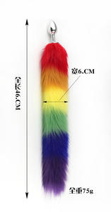 Alta Qualidade Metal 40Cm Cores Fox Tail Anal <span class=keywords><strong>Plug</strong></span> Masturbador Feminino Treinamento Props Tail <span class=keywords><strong>Butt</strong></span> <span class=keywords><strong>Plug</strong></span> Brinquedos Sexuais Anal para Mulher Homens - Product Image 4