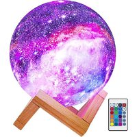 Lampe LED Ciel Étoilé, Lampe Lune 3D, Veilleuse Créative Certifiée CE, Alimentée par Batterie, PVC, Festival Qixi, Festival de la Mi-Automne