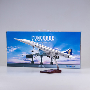 Mô hình máy bay phản lực siêu âm Concorde Singapore tỷ lệ 1/125, 50cm, làm bằng nhựa đúc, có đèn LED & chân đáp - Product Image 6