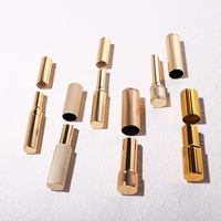 Recyclable Or Aimant Métal Rouge À Lèvres ou Brique Ronde En Aluminium Rouge À Lèvres Tubes Or Rouge À Lèvres Tube Emballage Lip Blam DIY Conteneur