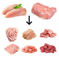 Máquina Cortadora y Rebanadora de Carne de Cerdo Fresco, Pollo Fresco y Pechuga de Pollo de Acero Inoxidable de 2.2KW