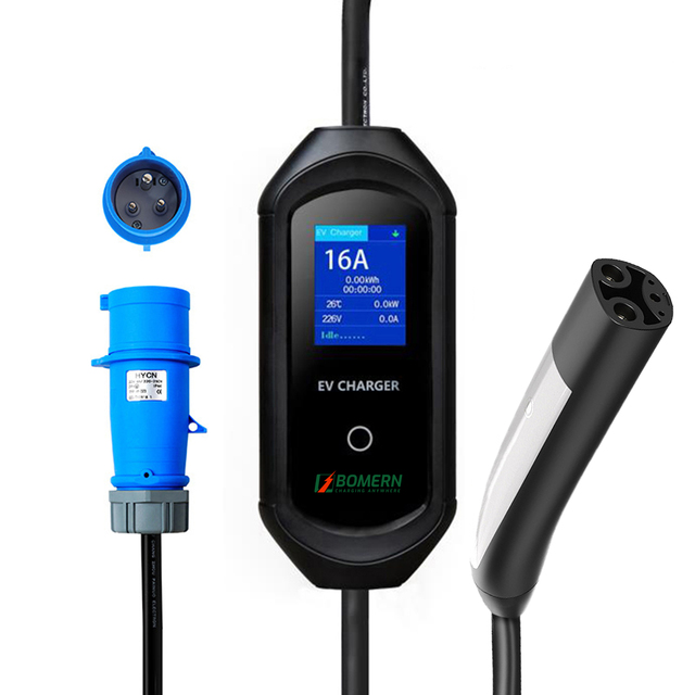 Bomern Electric Vehicle Charger Mode2 Fast Portable Ev Charger Nacs 7kw 32amp CEE Plug for tesla Car