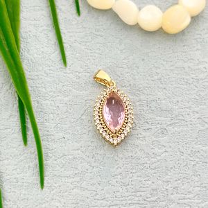 Pendentif Goutte d'eau en Zircon Plaqué Or, Breloque de Collier en Cristal, Bijou Quotidien 1234567, Origine Yiwu, Sertissage Clos Solitaire - Product Image 2