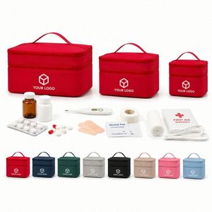 Wholesale Waterproof Red First Aid Bag Custom Print Multi-size Emergency Kit Organizer Mini Medical Pouch for Car Home Office - Product Image 1