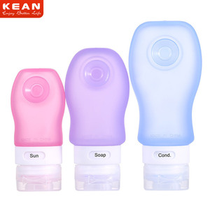 Ensemble de flacons de voyage en silicone 89ml 60ml 37ml avec bouchon à clapet pour lotion, shampoing, gel douche, cosmétiques, kit de toilette réutilisable - Product Image 5