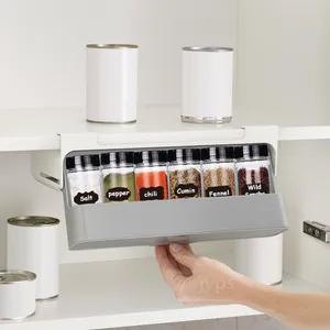 Kitchen Spice Rack Self adhesive Wall mounted Seasoning Bottle Spice Organizer Storage Rack