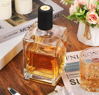 Bouteilles de vin carrées de 750 ml/25 oz avec couvercle, bouteilles de vin transparentes vides pour liqueur, vodka, brandy, whisky, bière, eau, soda